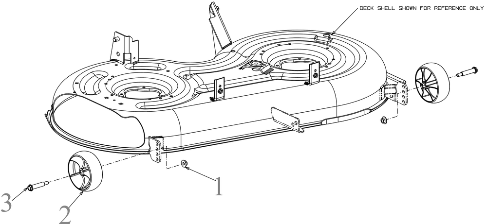 Deck Wheels Diagram and Parts List for XT1-LT42KH (13AOA9TSA10)(2022) Cub Cadet Lawn Tractor